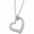 14K White Gold 1/2 CTW Diamond Heart Necklace